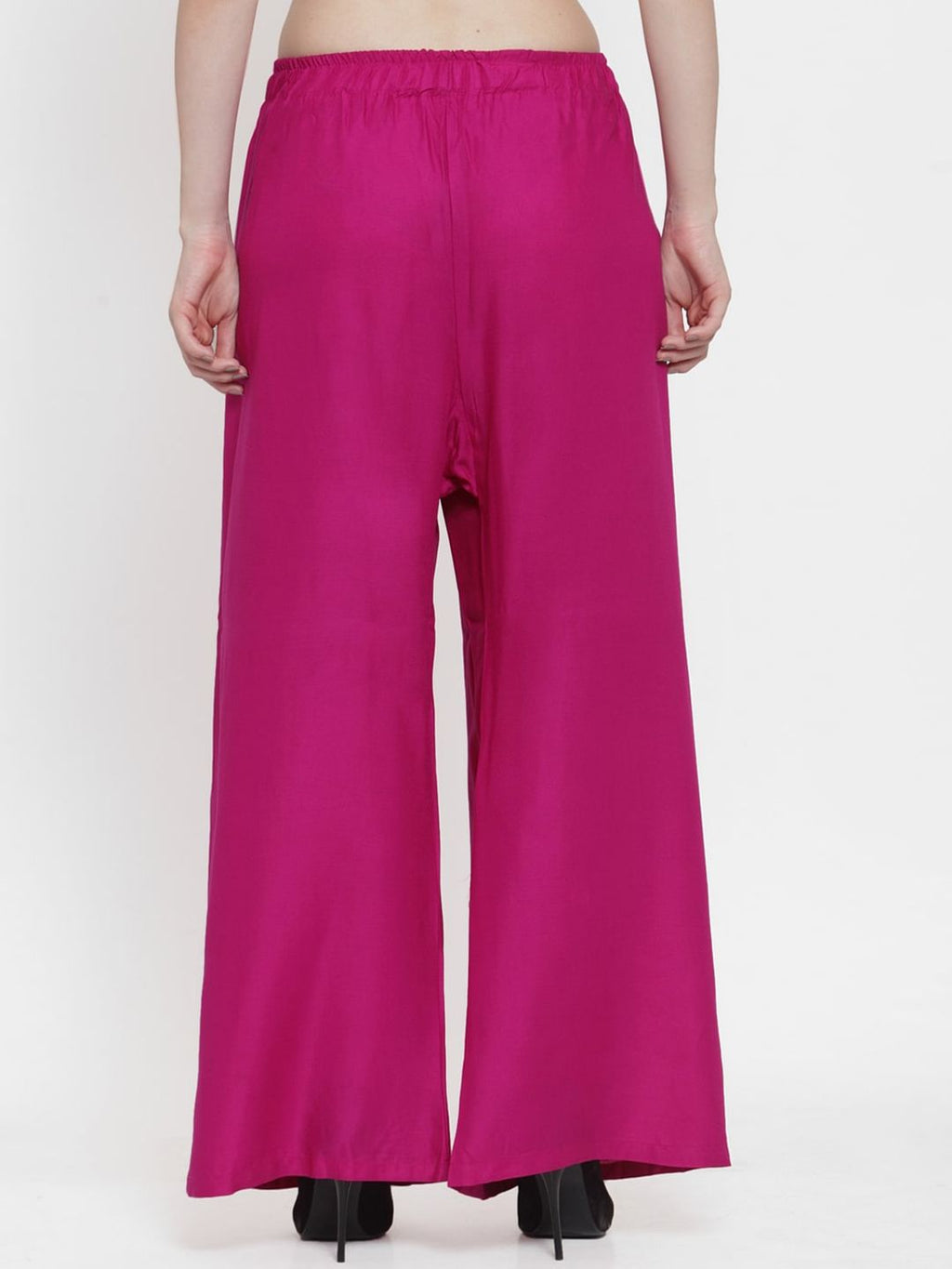 TAG 7 Women Pack Of 2 Solid Straight Palazzos