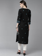 ADA Women Floral Embroidered Cotton Chikankari Kurta