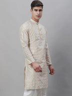 Sojanya Band Collar Embroidered Cotton Silk Kurta