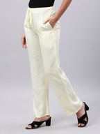 Souchii Cream-Coloured Liva Palazzos - Distacart