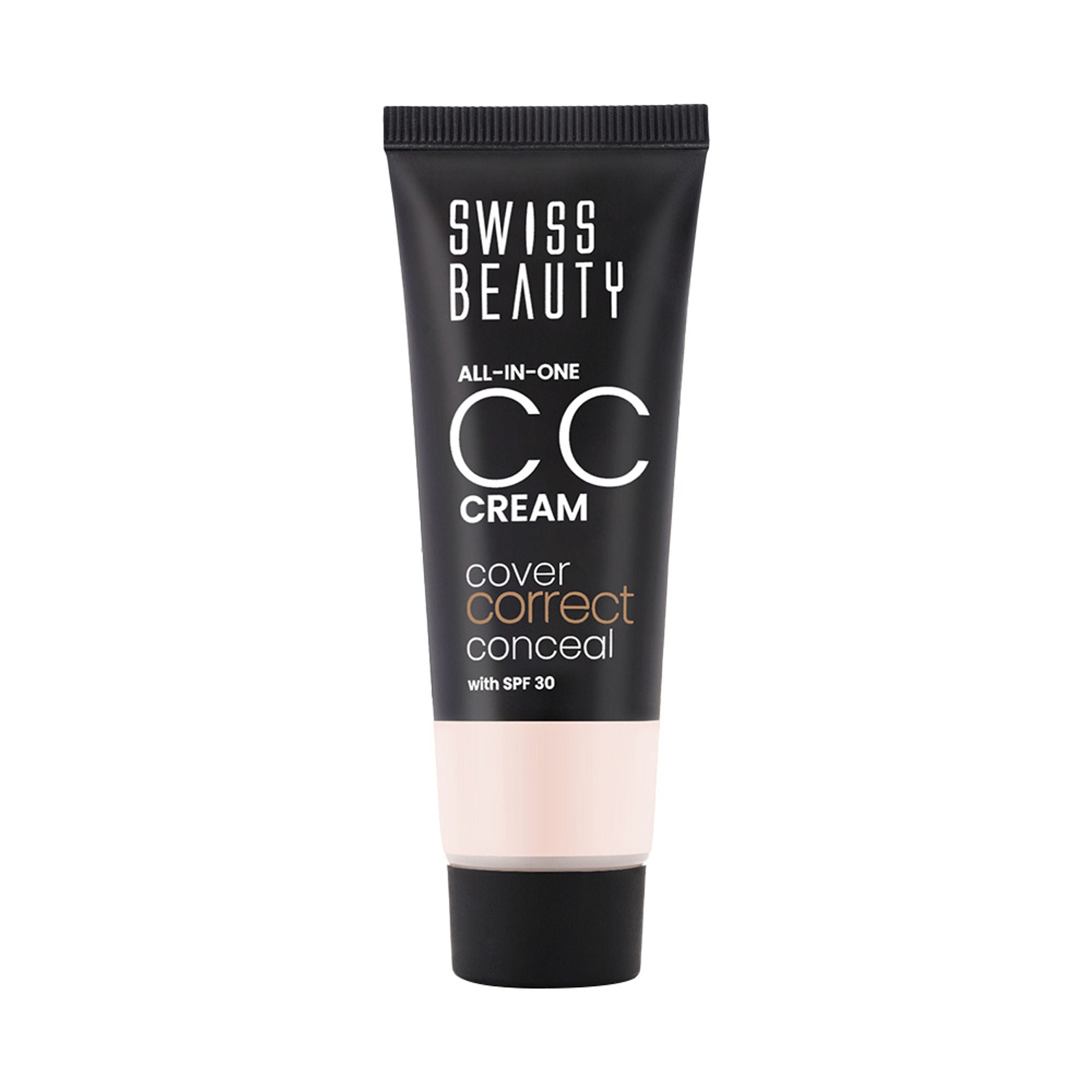 Swiss Beauty All-In-One CC Cream Cover Correct & Conceal - 01 Light Ivory - Distacart