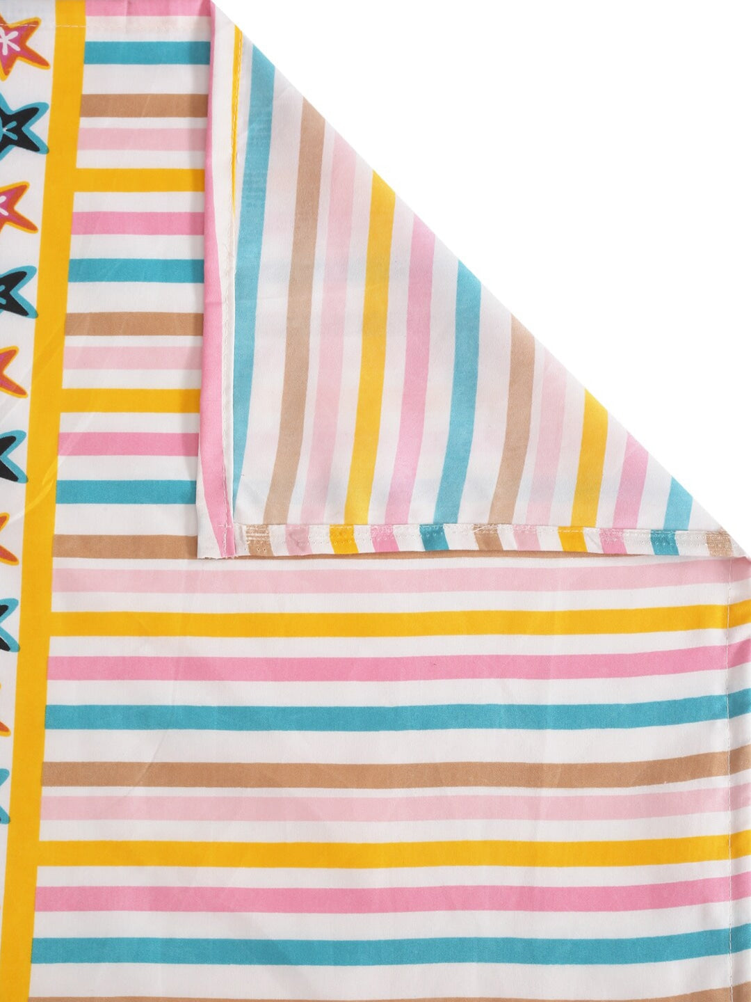 Home Sizzler Pink & Blue Cartoon 210 TC Cotton Bedsheet with Pillow Covers