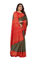 Vamika Green Printed Art Silk Saree