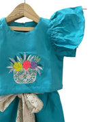 ArthLife Blue Flower Embroidered Co-Ord Set