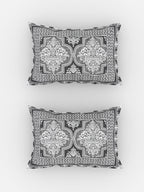 Urban Magic Grey & White Ethnic Printed Cotton 104 TC King Bedsheet with 2 Pillow Covers