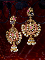 Shining Diva Gold-Toned Dome Shaped Jhumkas - Distacart