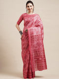 Saree Mall Peach-Coloured & White Floral Art Silk Sarees - Distacart