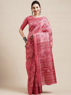 Saree Mall Peach-Coloured & White Floral Art Silk Sarees - Distacart