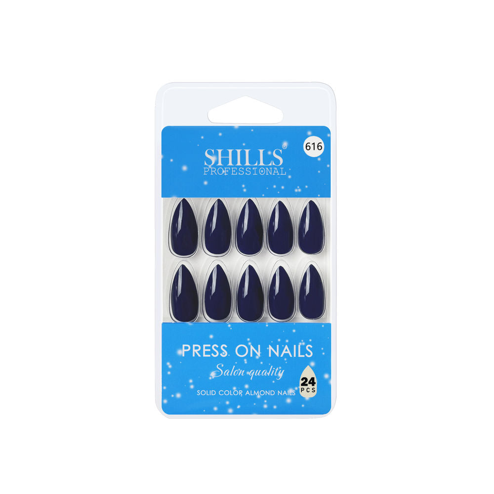 shills professional reusable press on nails almond spn616