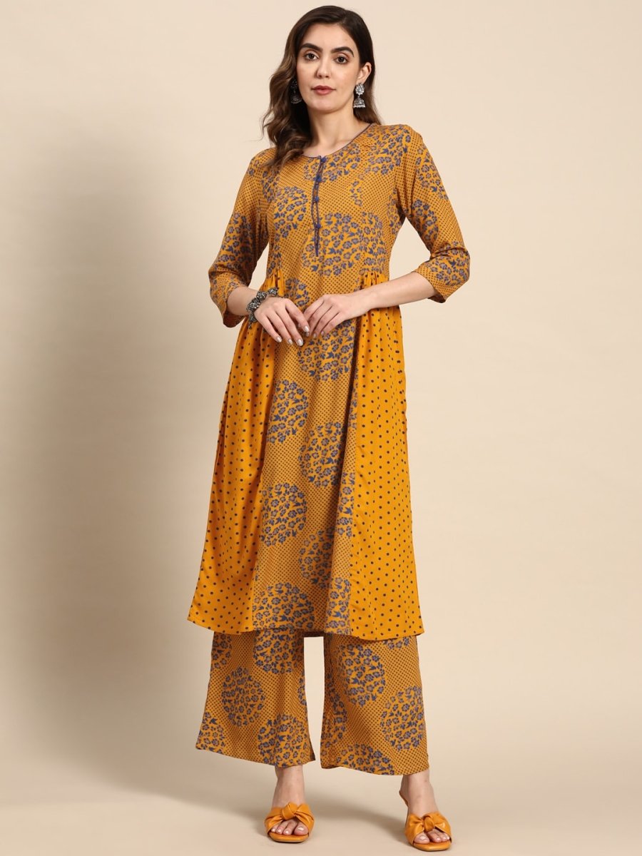 All About You Women Printed Regular Kurta with Palazzos