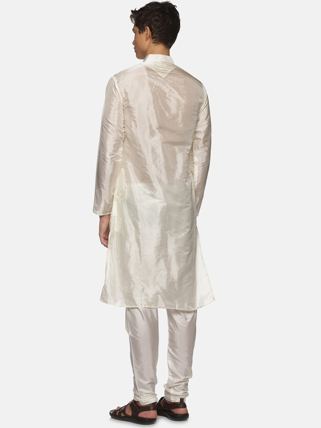 Sethukrishna Men Cream-Coloured Kurta with Pyjamas - Distacart