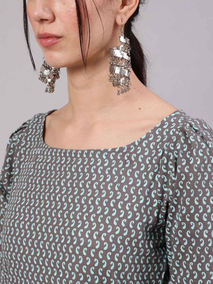 Aks Paisley Printed Straight Kurta With Palazzos