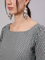 Aks Paisley Printed Straight Kurta With Palazzos