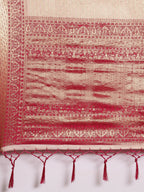 Saree Mall Peach-Coloured Ethnic Motifs Zari Silk Blend Banarasi Saree - Distacart