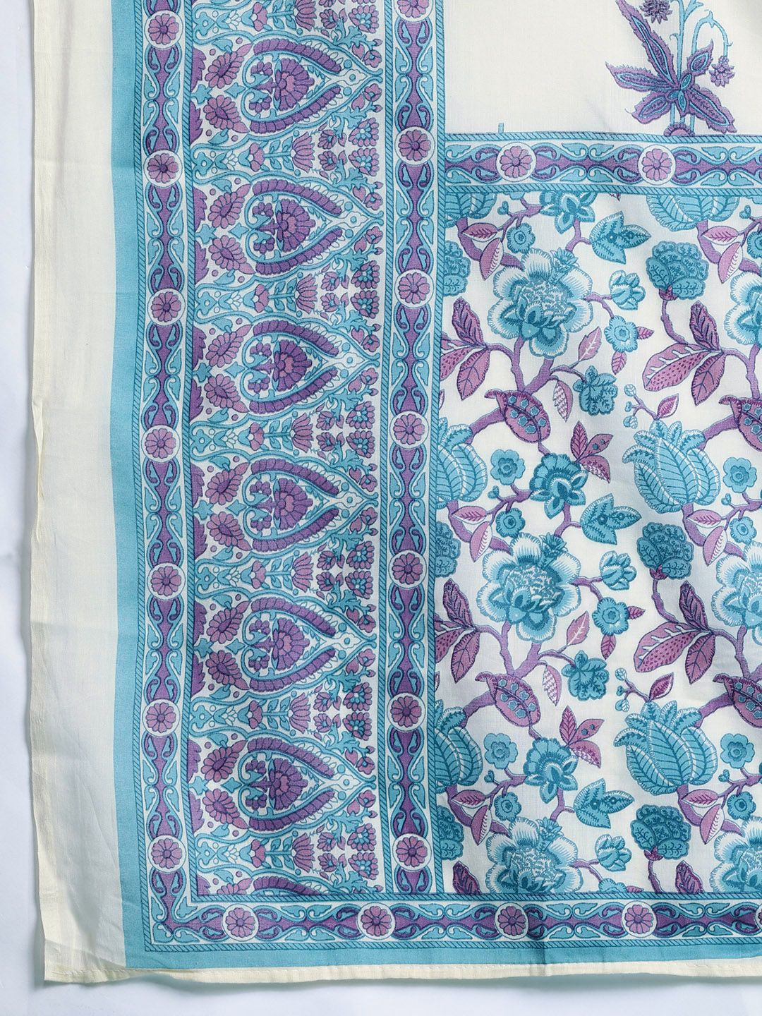 Indo Era Floral Printed Regular Pure Cotton Kurta with Trousers & Dupatta - Distacart