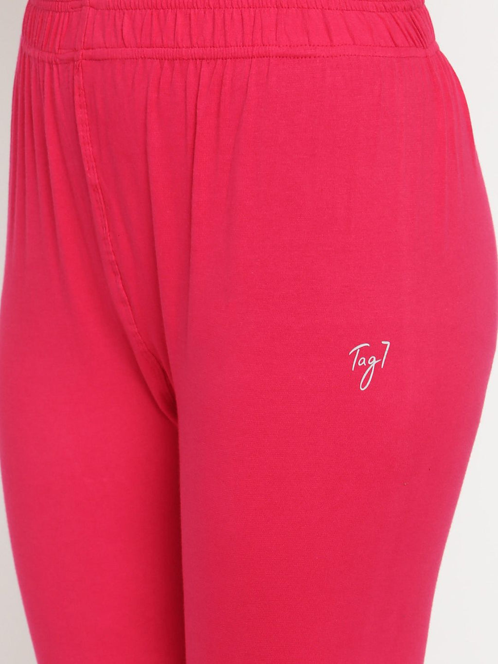 TAG 7 Women Pink Solid Ankle-Length Leggings
