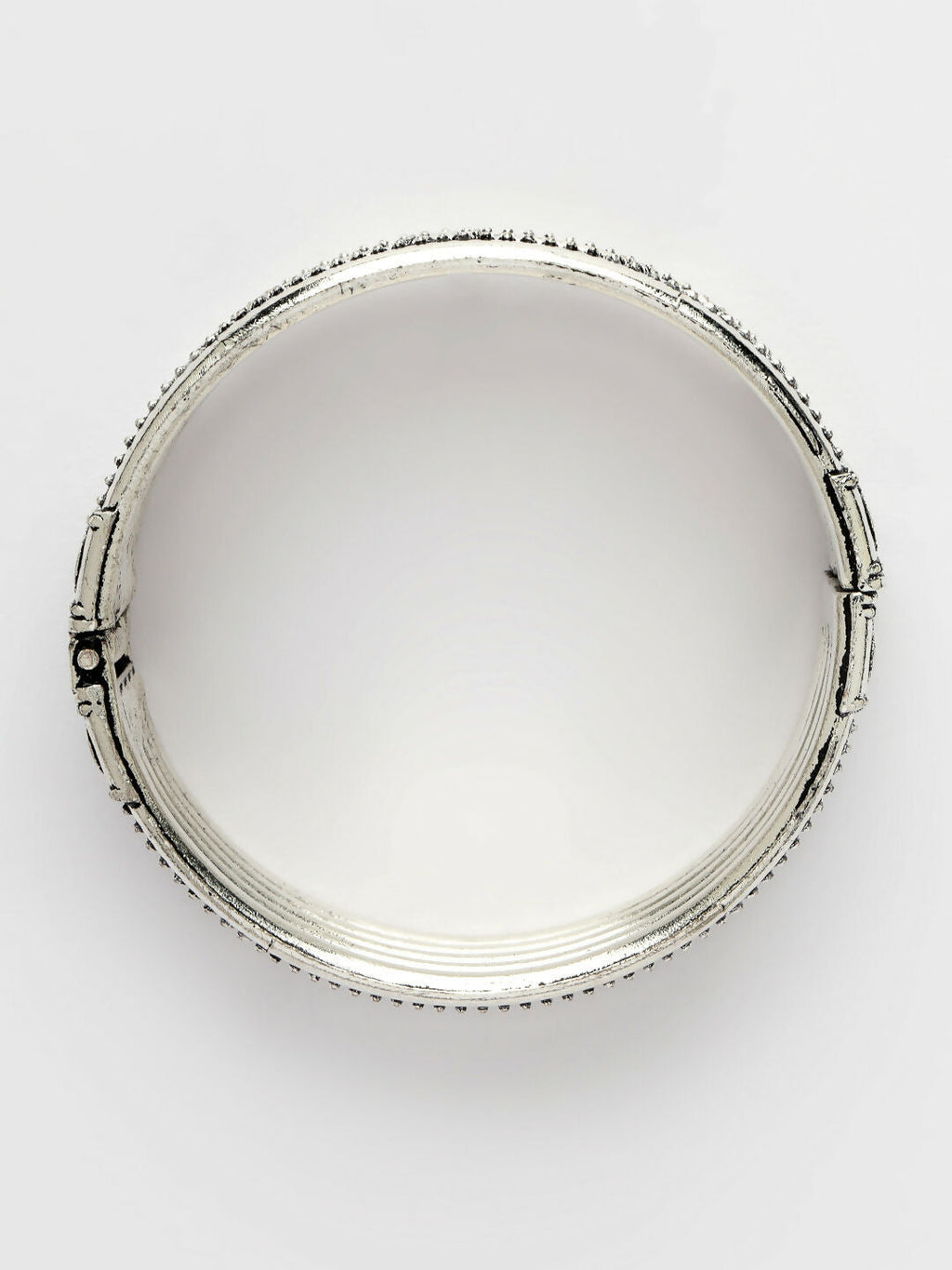NVR Women's Silver-Toned German Silver Oxidised Kada Bangle - Distacart