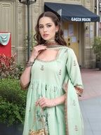 Joban Fashion Green Position Digital Print With Position Foil Kurta Set - Distacart