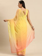 Ahalyaa Women's Traditional Semi Stitch Saree - Yellow