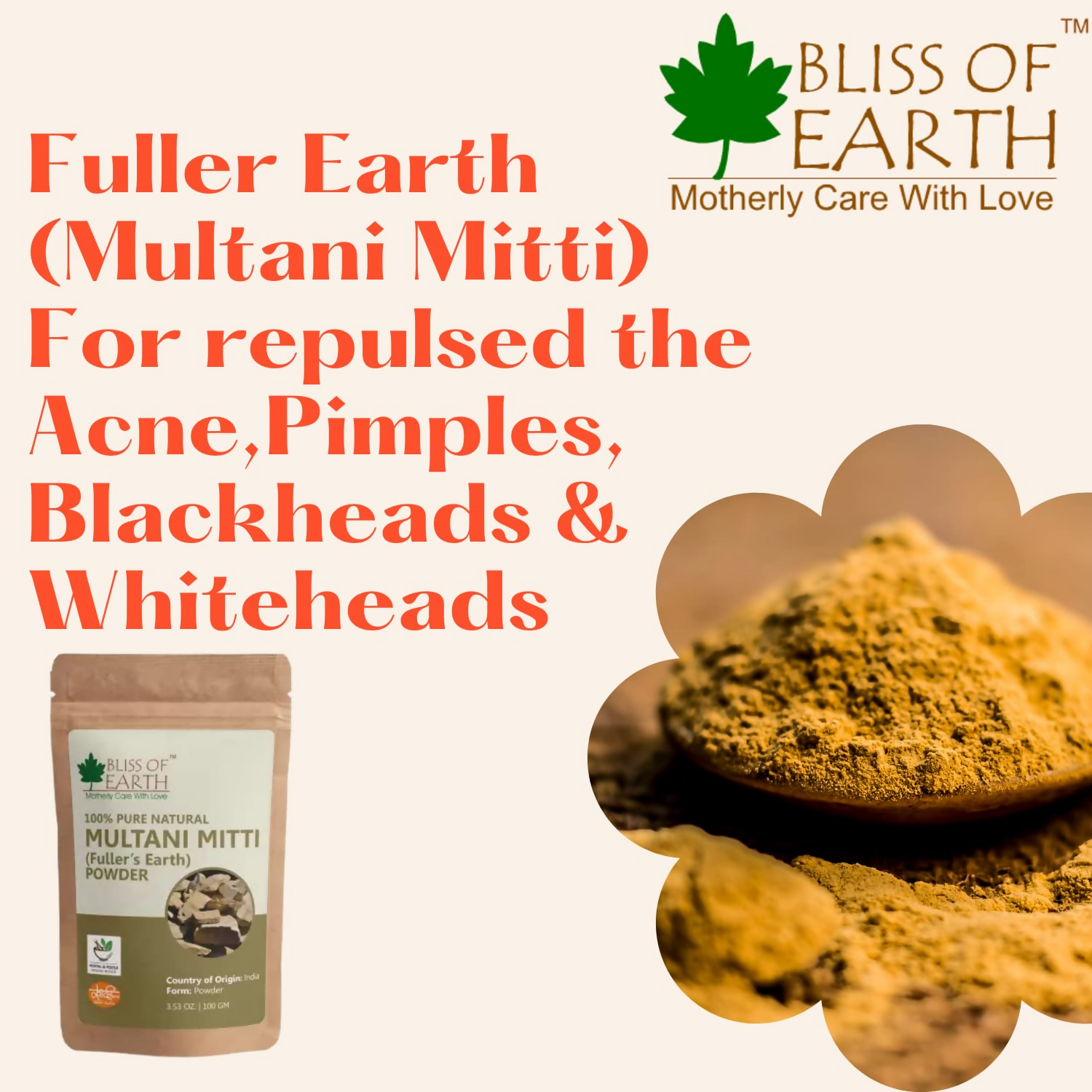 Bliss of Earth Multani Mitti Powder for Face