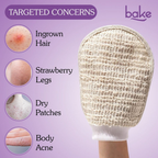 Bake Tan Removal Exfoliating Bath Kit - 100% Ramie Plant Fibre Gloves + Kojic Acid Soap (2 Pcs) with Scrub Treatment