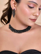 VOJ Women Black Color stainless steel Jewellery Set - Distacart