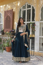 Joban Fashion Rama Georgette Sequence Embroidery Work Kurta Set - Distacart