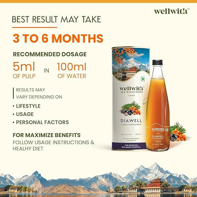 Wellwith DiaboWin (Diawell) Karela & Jamun Juice with Seabuckthorn - Distacart