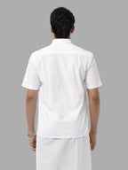 Ramraj Cotton Mens Half Sleeve White Shirt Plus Size - Samrat Cotton
