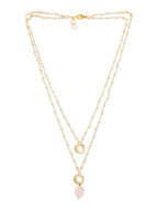 Ruby Raang Pink Onyx and Kundan Necklace