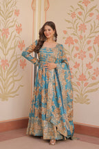 Joban Fashion Rama Silk Sequence Embroidery Work Kurta Set - Distacart