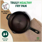 The Indus Valley Super Smooth Cast Iron Frypan, Pre-seasoned, Nonstick, 100% Pure,Toxin-free, Tadka Pan, 25.4cm, 1.7L, 2.4kg