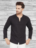 Even Apparels Men's Rayon Black Kurta