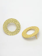 NVR Women Gold-Plated Cut Out Circle Drop Earrings - Distacart