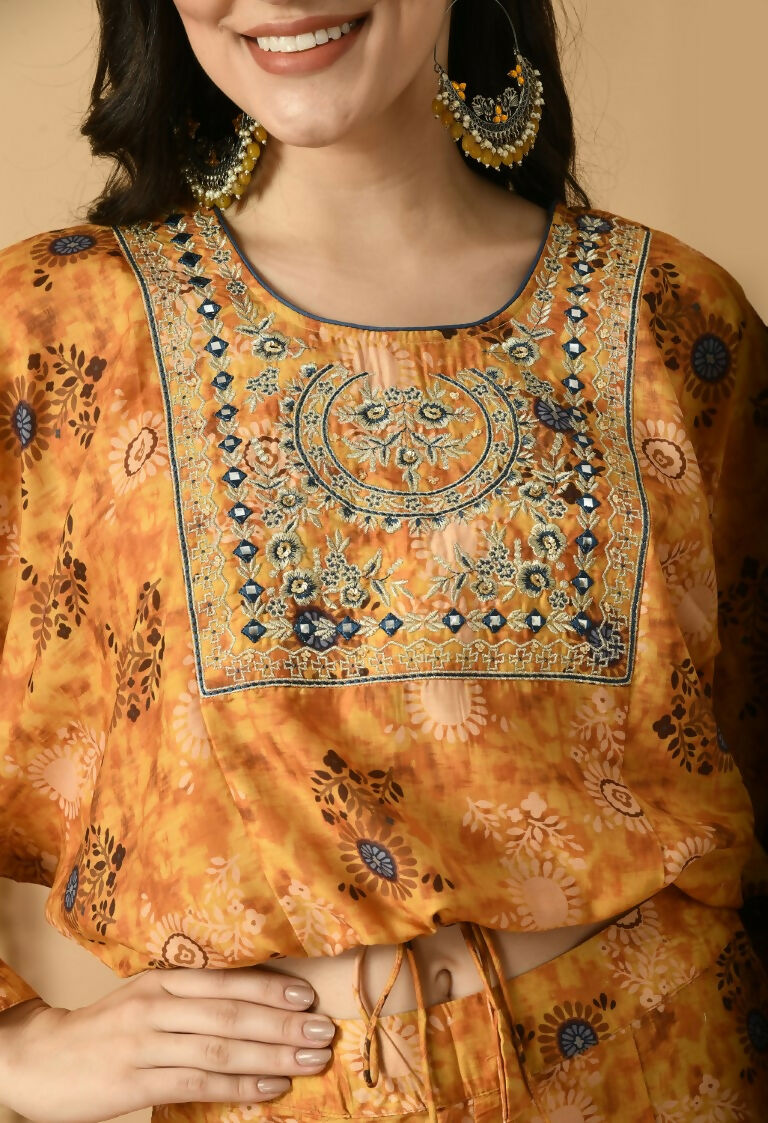 Joban Fashion Mustard Maslin Kurta Set