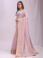 Shree Shyam Fashion Organza Light Pink Saree - Distacart