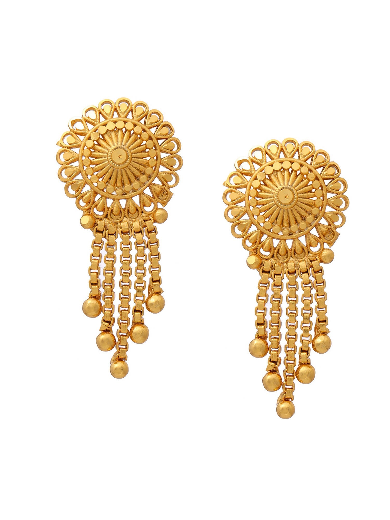 Ruby Raang Gold Dangler Earrings - Distacart