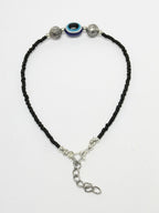 NVR Women Set of 2 Brass-Plated Stone-Studded & Evil Eye Beaded Anklet - Distacart