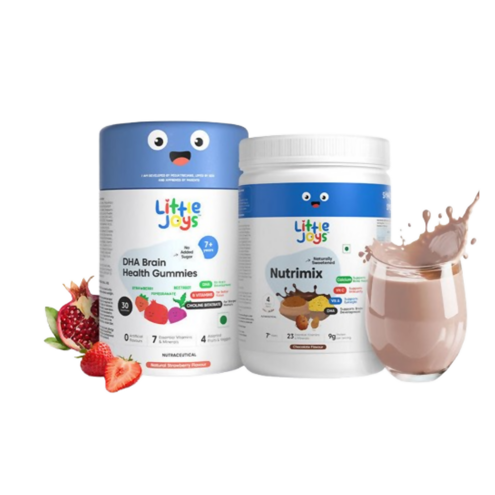 Little Joys DHA Brain Health Gummies & Nutrimix Development Kit 7+ - Chocolate - Distacart