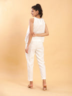 BohoJazz Flamingo Embroidered Linen Co-ord Set - Distacart
