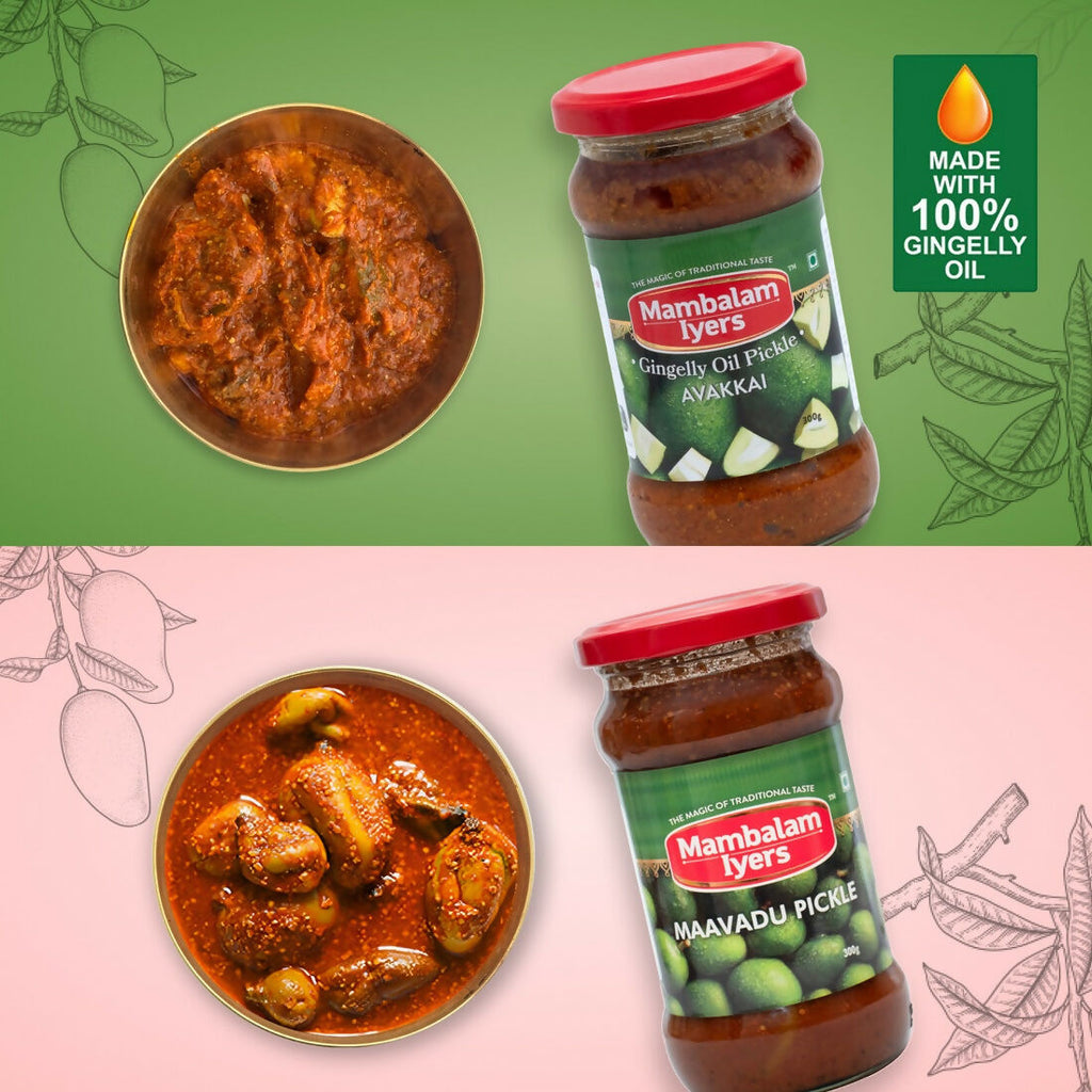 Mambalam Iyers Avakkai Pickle & Maavadu Pickle Combo