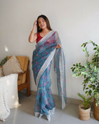 Vamsee Rashmika 2.0 Pink Georgette Silk Saree