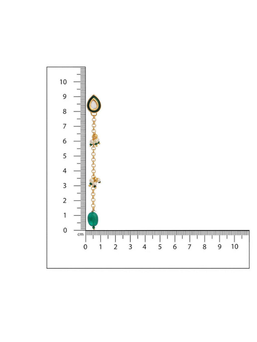 Ruby Raang Green Long Kundan Dangler Earrings - Distacart