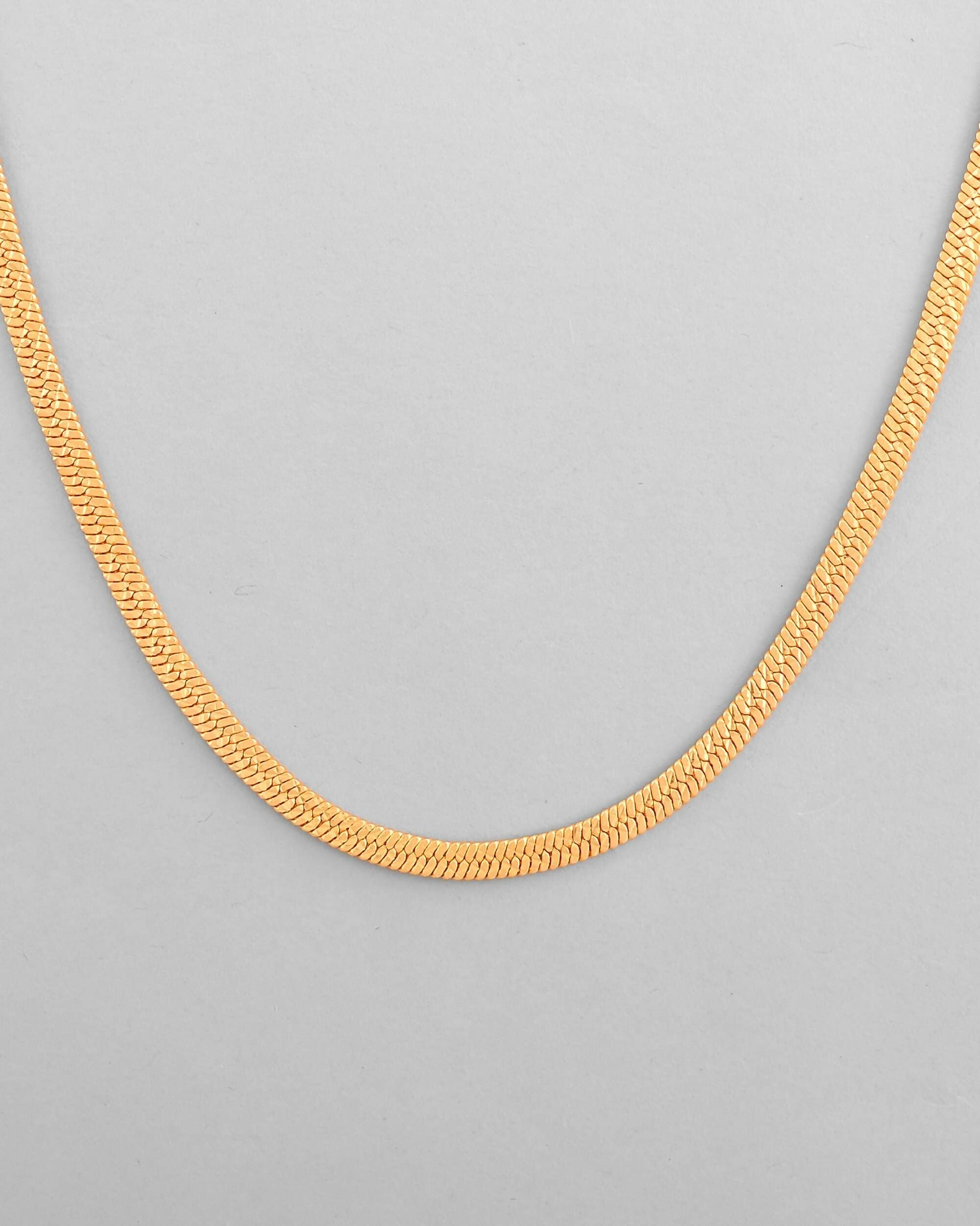 VOJ Men's Gold-Polished Self Designed Snake Chain