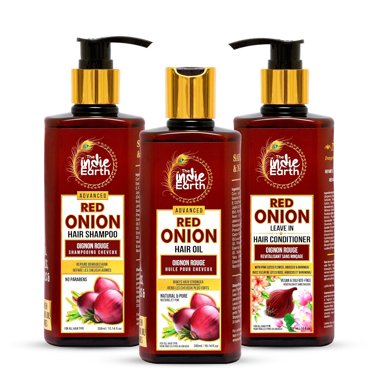 The Indie Earth Advanced Red Onion Hair Care Trio