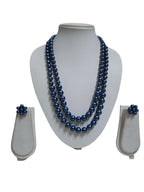 Inhanns Everyday Workwear Pearl Set (Double Layered Pearls) - Teelblue
