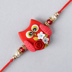 Cute Owl Polymer Clay Rakhi & Silk Chocolates