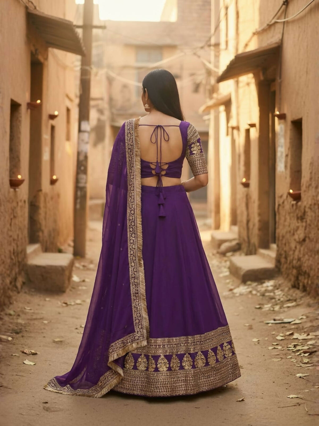 Lehenga Mart Designer Indian Wedding Lehenga Choli-Purple - Distacart