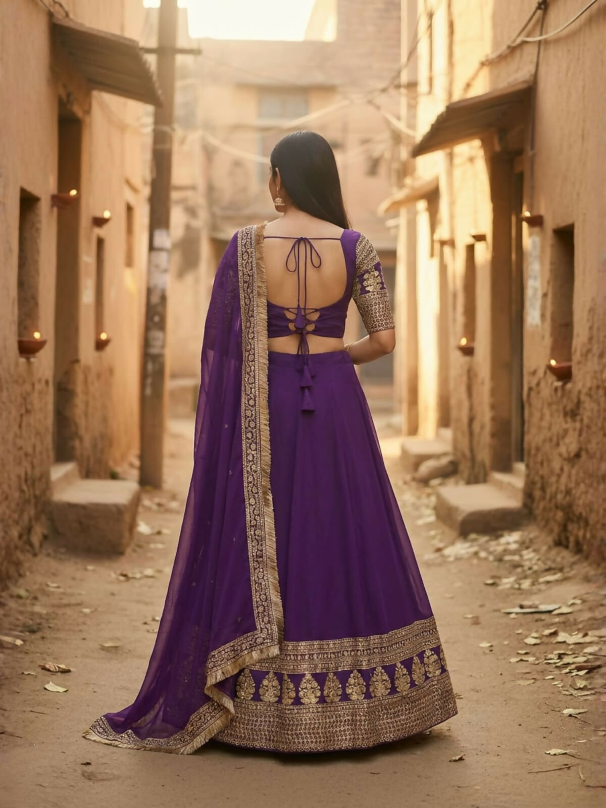 Lehenga Mart Designer Indian Wedding Lehenga Choli-Purple - Distacart