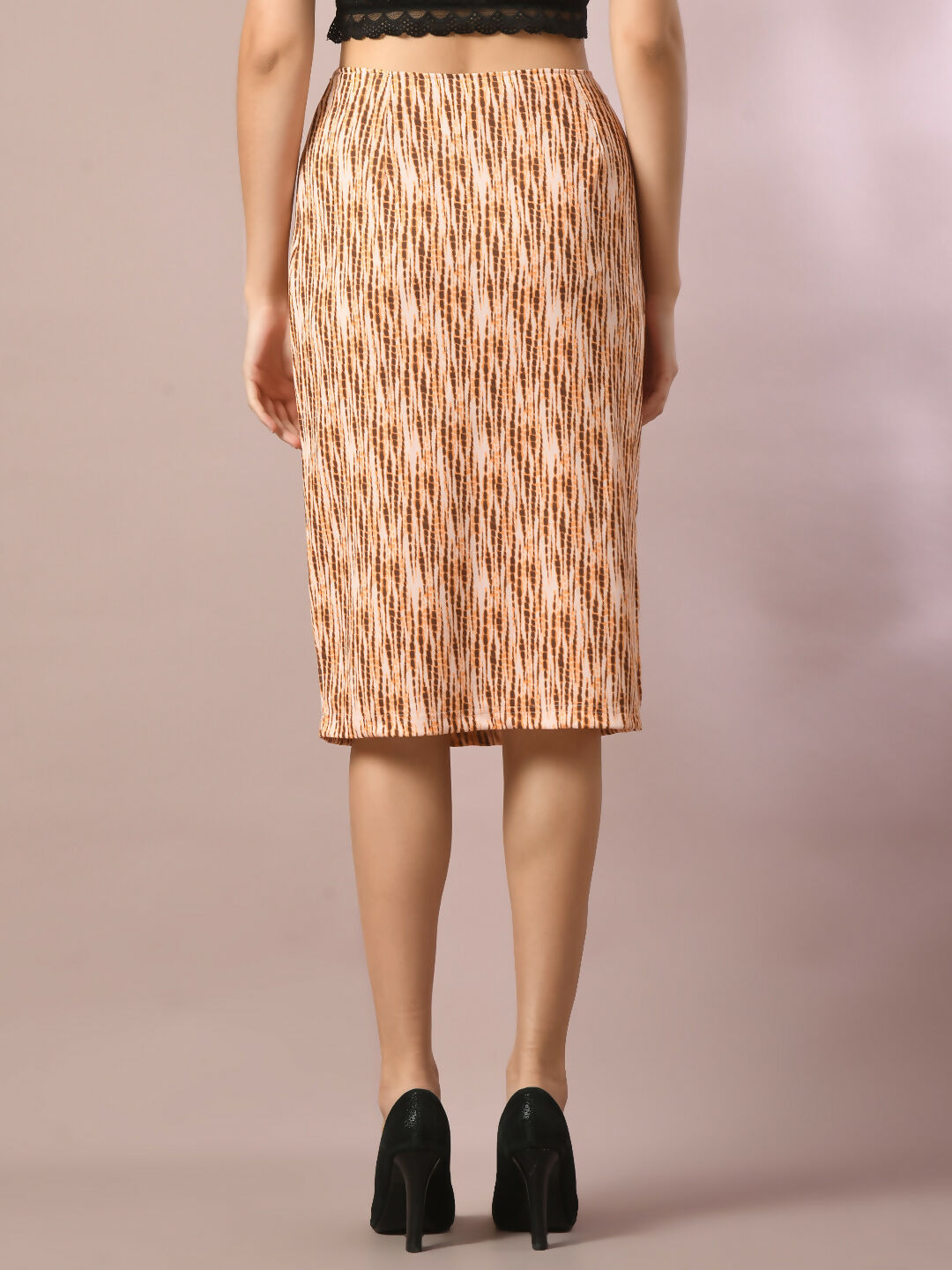 Myshka Women's Multi Printed Knee Length Party Embellished Skirts